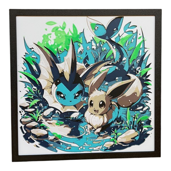 Eevee & Vaporeon - Lamina 3D 15X15